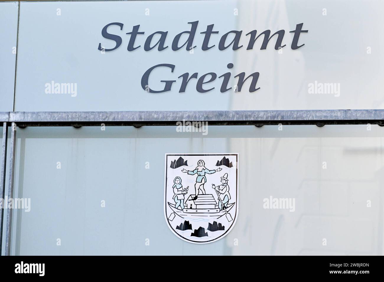 Grein 11.01.2024, Grein, AUT, Grein, Oberoesterreich, im Bild Stadtamt, Rathaus, Gemeindeamt Oberoesterreich *** Grein 11 01 2024, Grein, AUT, Grein, Oberösterreich, im Bild Stadtamt, Rathaus, Gemeindeamt Oberösterreich Grein, 11.01.2024-12 Stockfoto