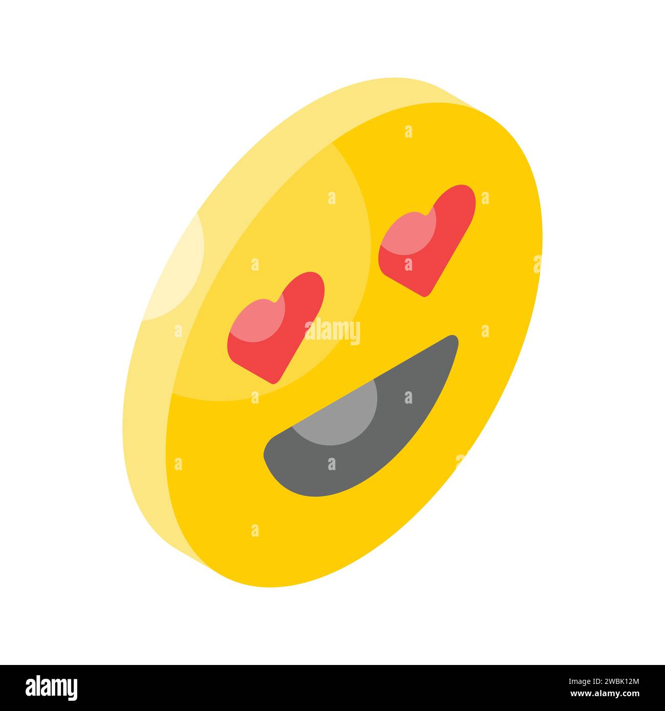 Liebes-Emoji, Herz-Augen-Emoji, Smiley-Vektor-Design Stock Vektor