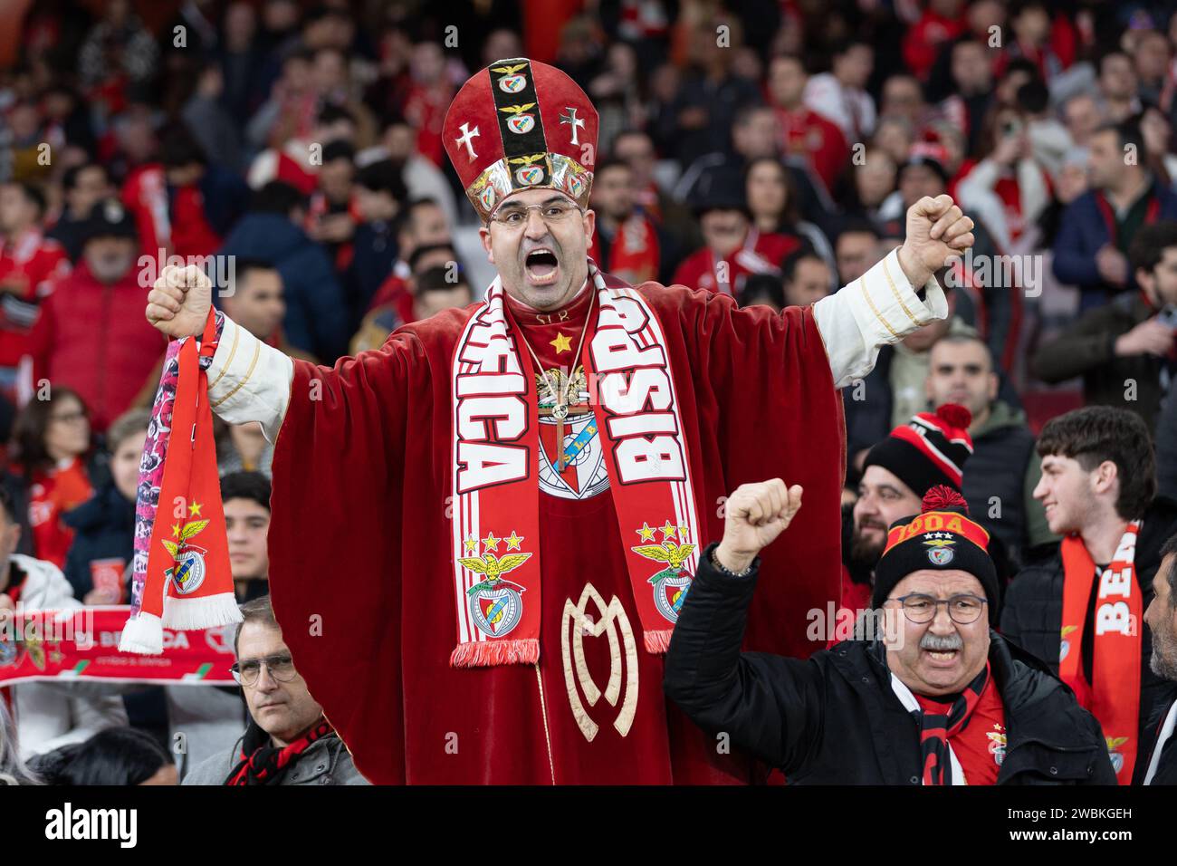 Januar 2024. Lissabon, Portugal. Benfica Fans im Achtelfinale des portugiesischen Pokals: Benfica vs Braga Credit: Alexandre de Sousa/Alamy Live News Stockfoto