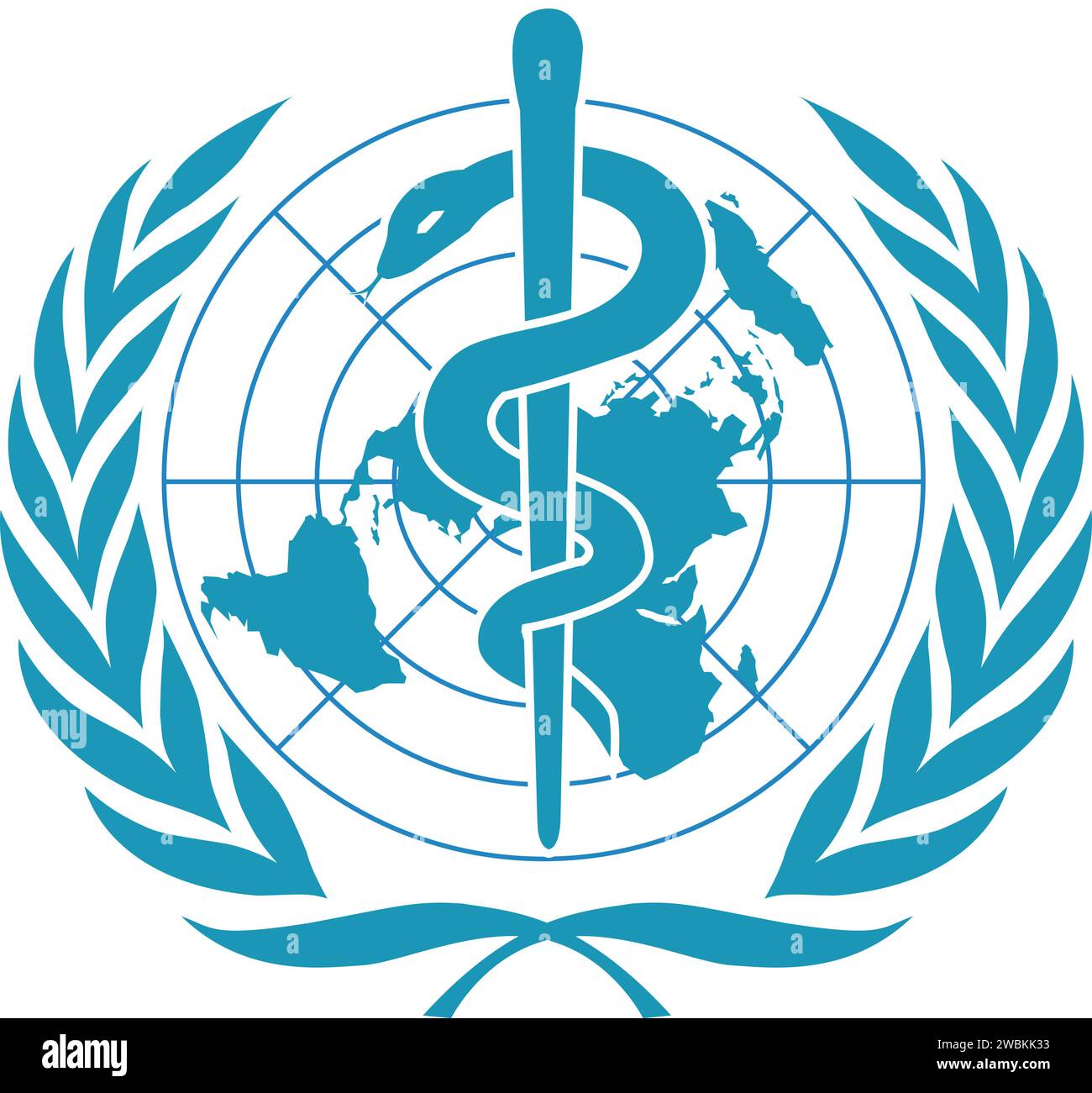 Logo der Vereinten Nationen, Weltgesundheitsorganisation, WHO-Logo-Zeichen Stock Vektor