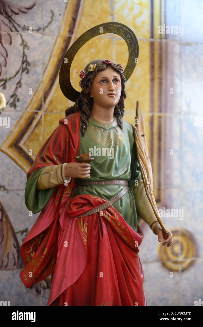 St. Lucy (Lucia von Syrakus). Lebte Von 283 Bis 304. Kirche des Heiligen Antonius von Lissabon in Lissabon, Portugal. Stockfoto