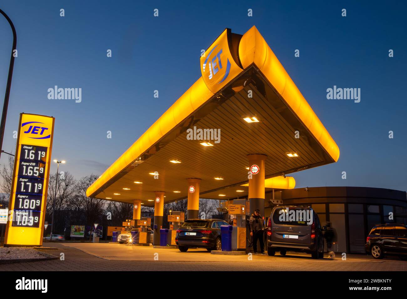 Jettankstelle in Ludwigshafen (10. Januar 2024) Stockfoto