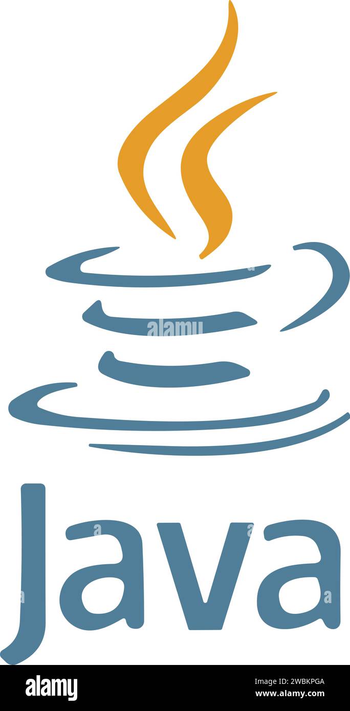 Satz der beliebtesten Logos für Skript- und Programmiersprachen. Java-Vektor-Logo der Codierungssprache. Stock Vektor