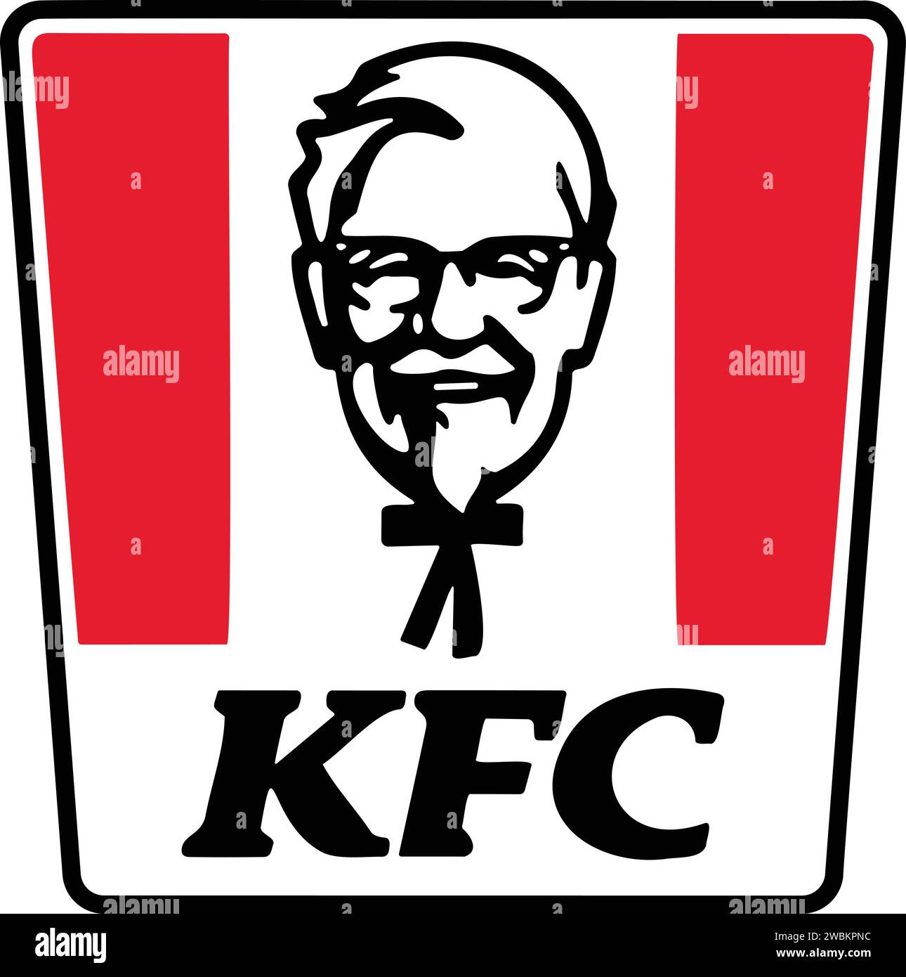 Logos von McDonalds, KFC, Starbucks, Burger King. Beliebte Fast-Food-Restaurants. Vektor. Stock Vektor