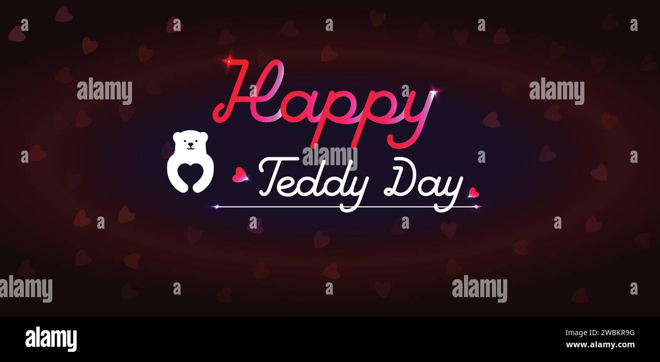 Happy Teddy Day Hintergrundbilder und Hintergründe, die Sie herunterladen und auf Ihrem Smartphone, Tablet oder Computer verwenden können. Stock Vektor