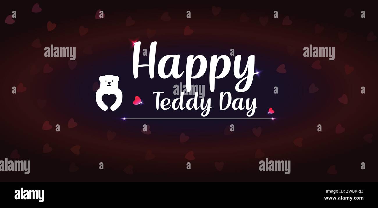 Happy Teddy Day Hintergrundbilder und Hintergründe, die Sie herunterladen und auf Ihrem Smartphone, Tablet oder Computer verwenden können. Stock Vektor