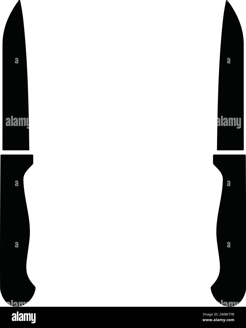 Silhouette des Küchenmessers. Fleischschneidemesser. Vektorabbildung Stock Vektor