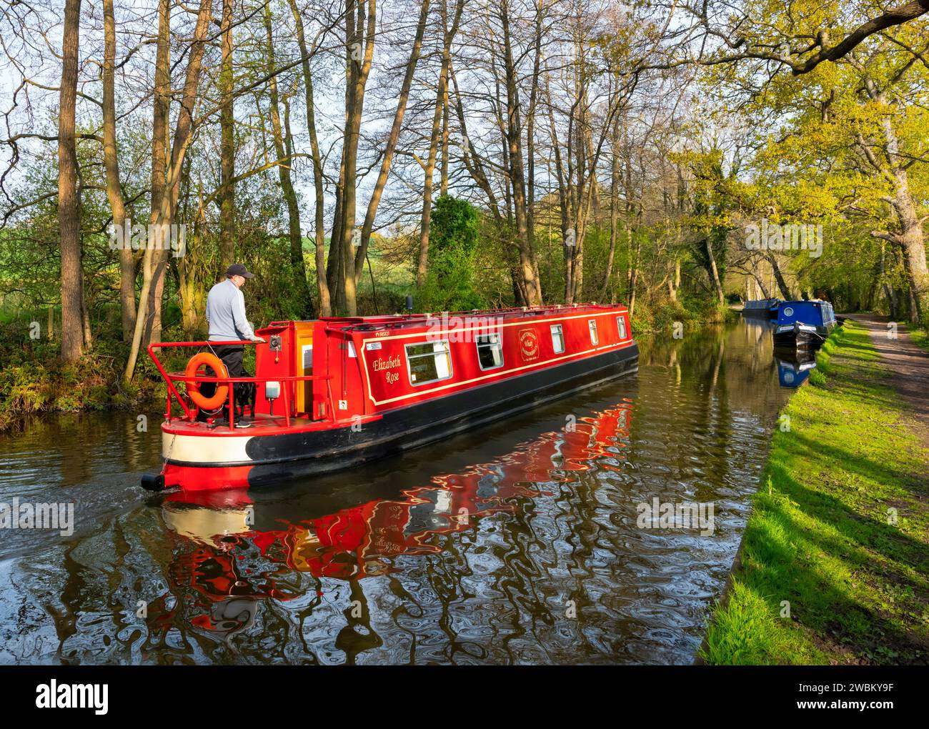 Ein Schmalboot auf dem Llangollen Canal bei Ellesmere, Shropshire. Stockfoto