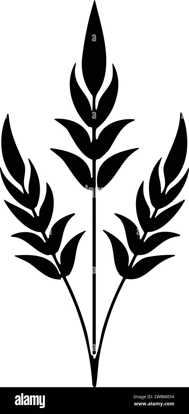 Bunche aus Weizen oder Roggen mit Vollkorn. Symbol für Weizenkranz und Kornspitzen. Vektorabbildung Stock Vektor