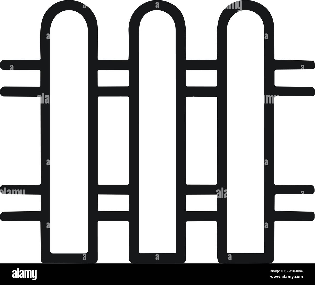 Holzzaun Vektor, Garten oder Bauernhof Palisade, Tor oder Brüstung mit Pfosten. Geländer, Geländer oder Zaunabschnitte. Holzzaun und Büste Stock Vektor