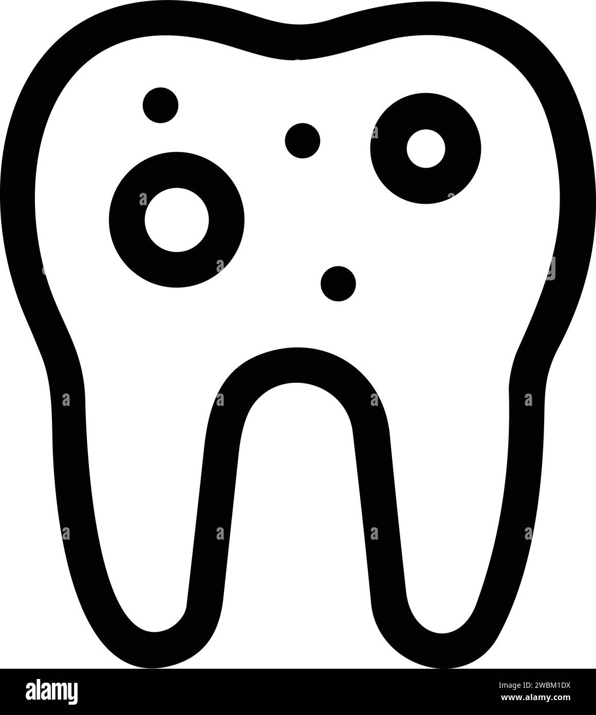 Zahnikone. Zahnarzt, Pflege, Krankheit, Zahnaufhellung, Entfernung, gebrochene, Wurzelkanäle, Zahnfüllungen und Weisheitszähne. Vektorabbildung Stock Vektor