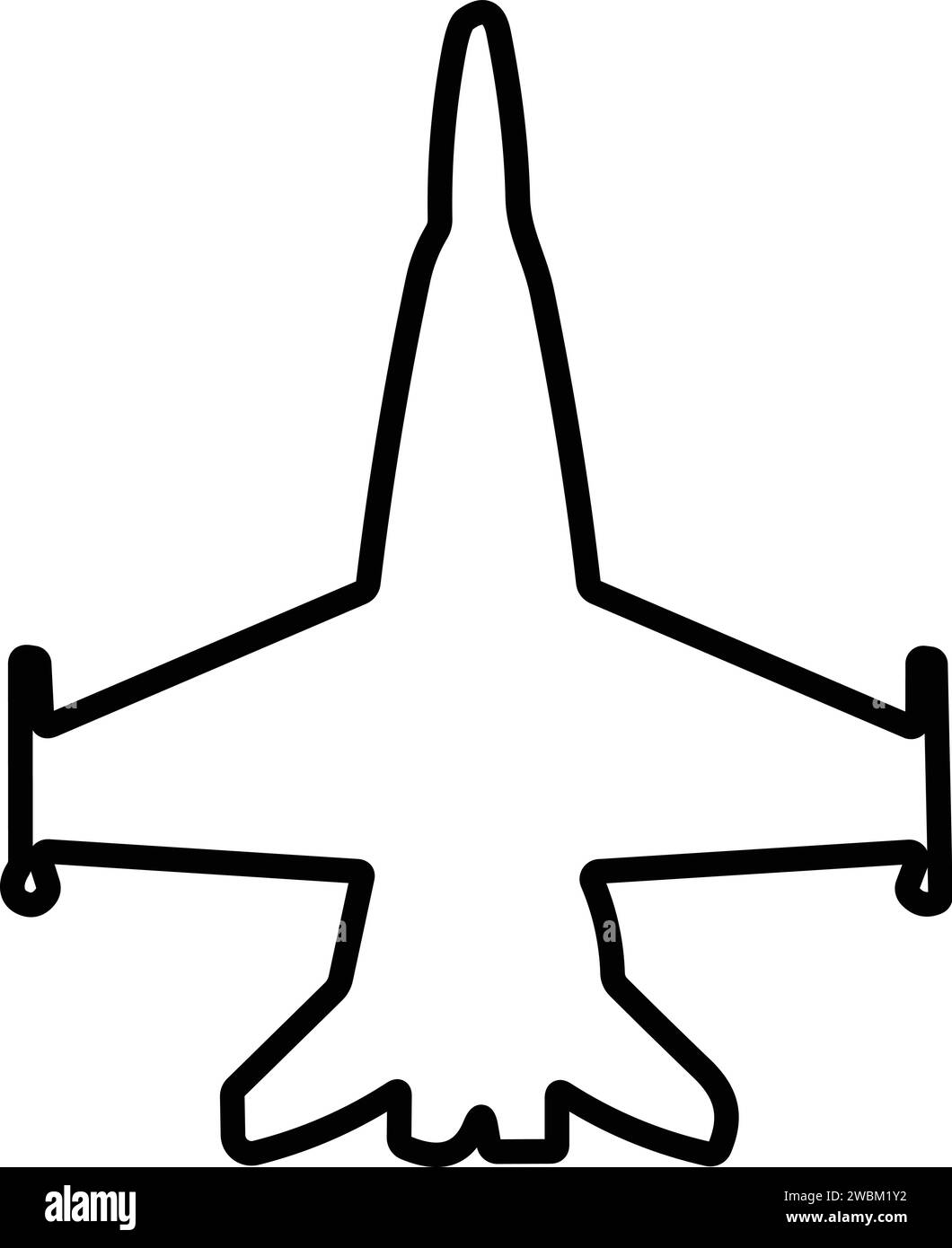 Flugzeugsymbole. Aircraft Line Style. Jet-Ebene. Symbol für Flugreisen. Stock Vektor