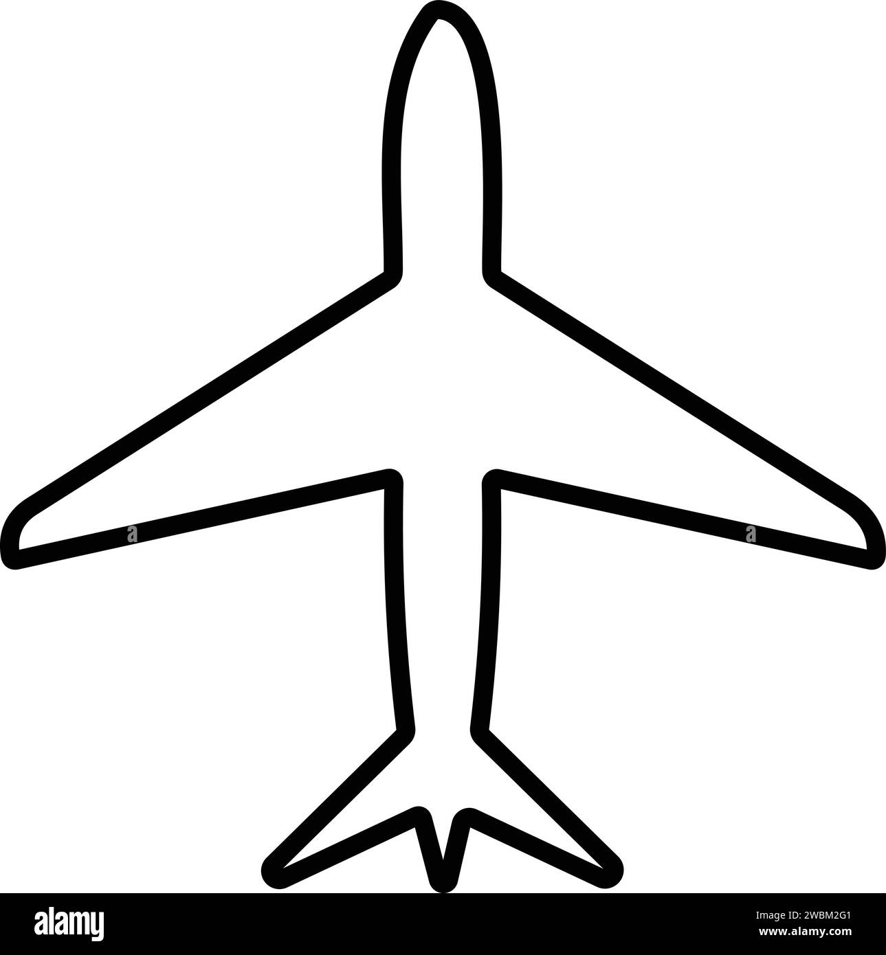 Flugzeugsymbole. Aircraft Line Style. Jet-Ebene. Symbol für Flugreisen. Stock Vektor