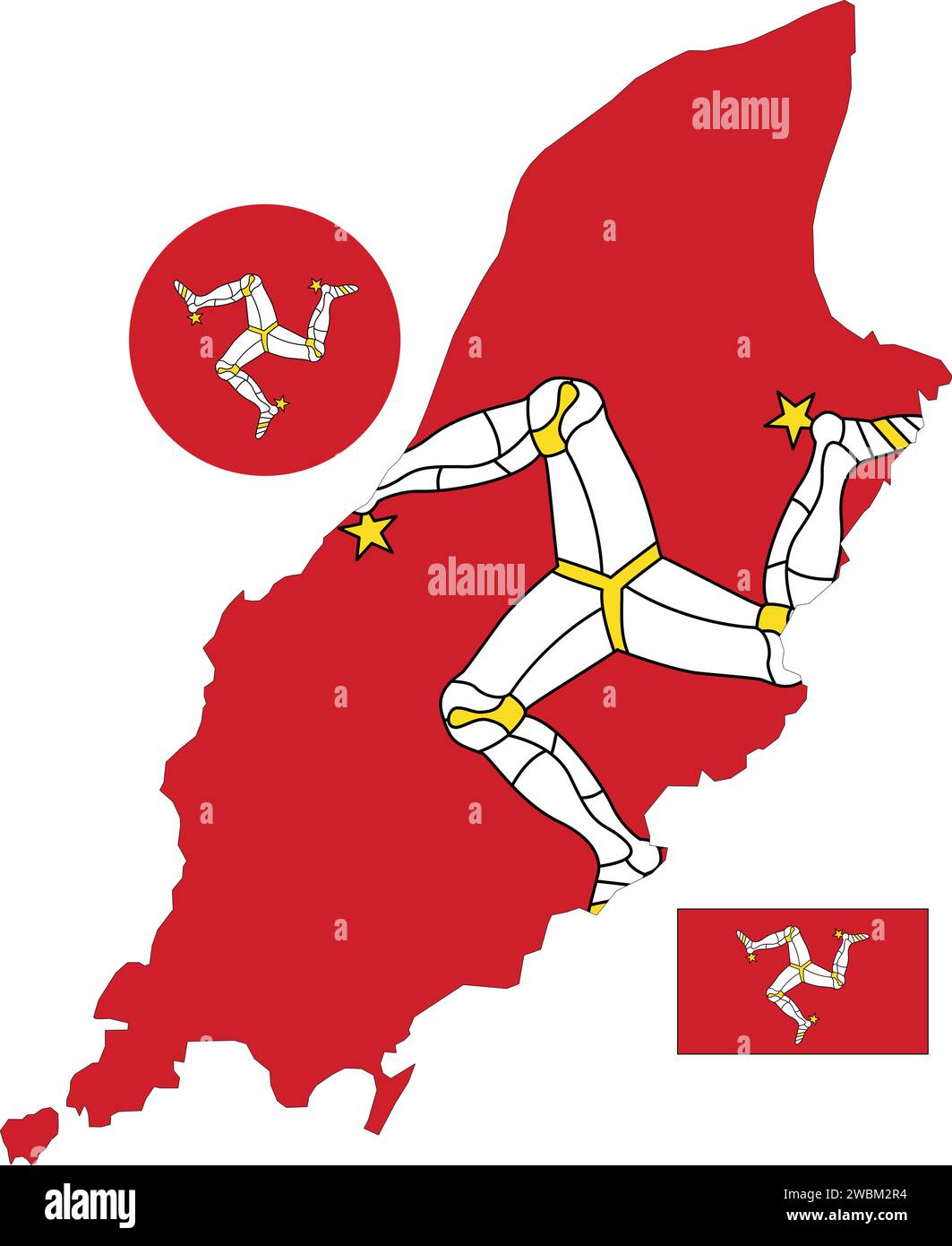 Isle of man Karte und Flagge Stock Vektor