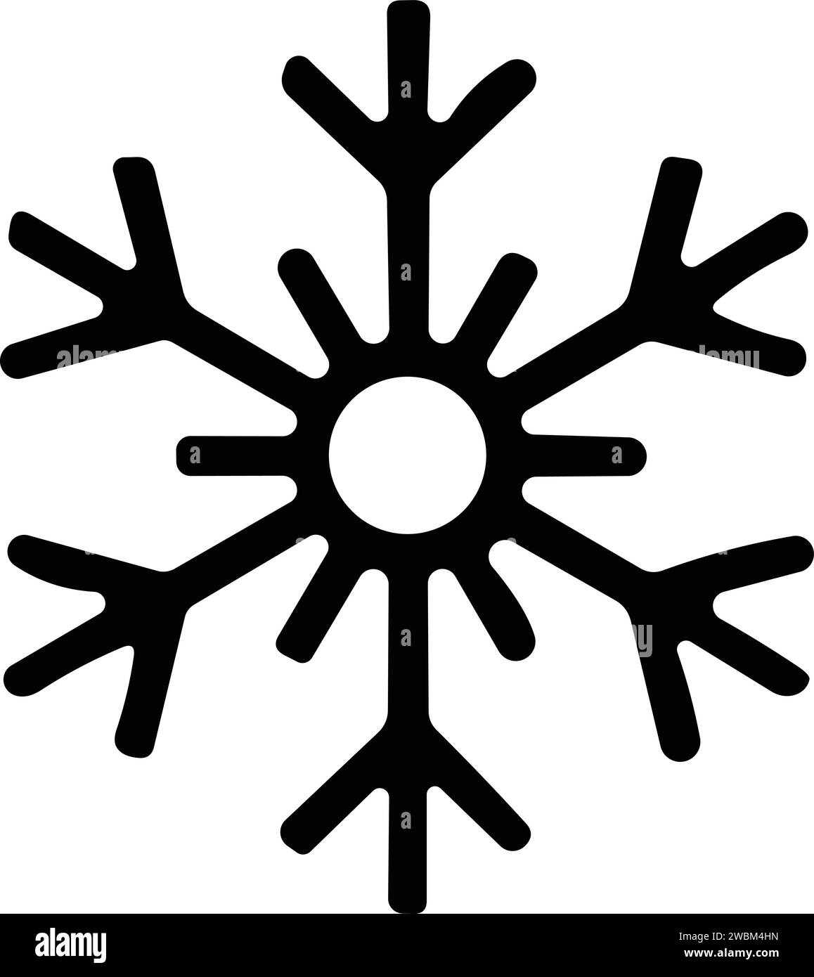 Schneeflocken-Symbol mit dünner Linie. Einfache Schneeflocke, für Berichte, Präsentationen, Diagramme, Webdesign. Eis-Symbol Stock Vektor