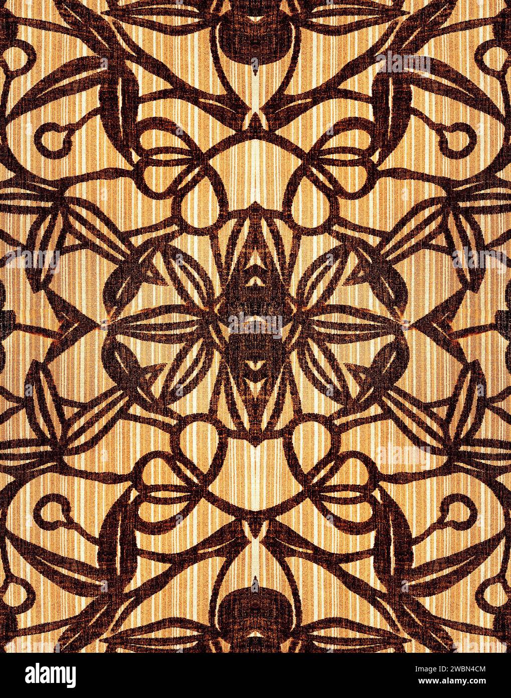 Natürliches Blumenmuster auf Textil (überaltertes PS) Stockfoto
