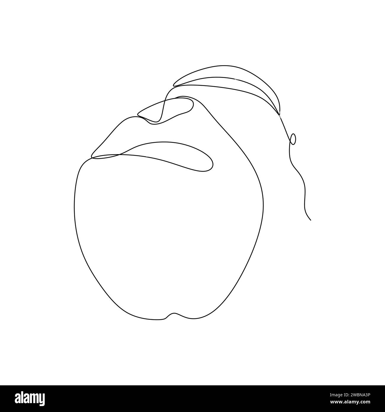 Durchgehende einzeilige Zeichnung einer Kokosfrucht auf weiß Stock Vektor
