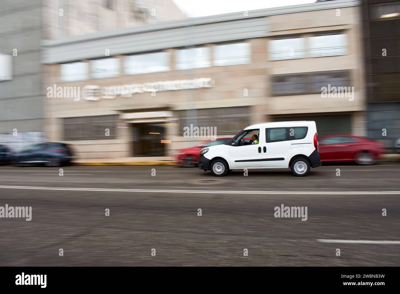 Die mit einem Auto durchgeführte fotografische Abwischtechnik Stockfoto