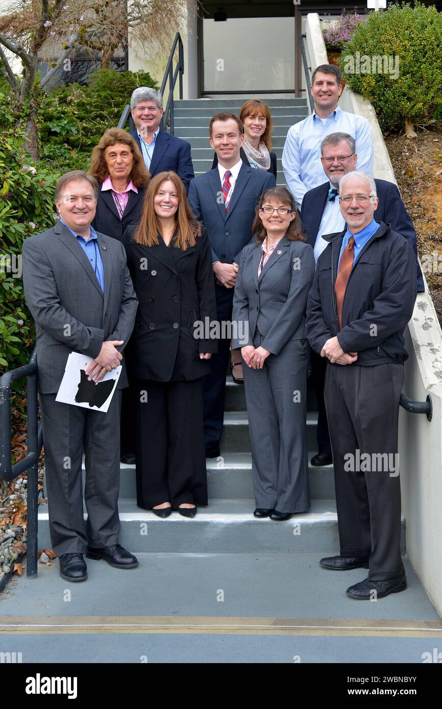 Am 10. März 2015 würdigte Orion das Aerojet Rocketdyne Team für seine Rolle beim Exploration Flight Test-1 (EFT-1) Erfolg. Stockfoto