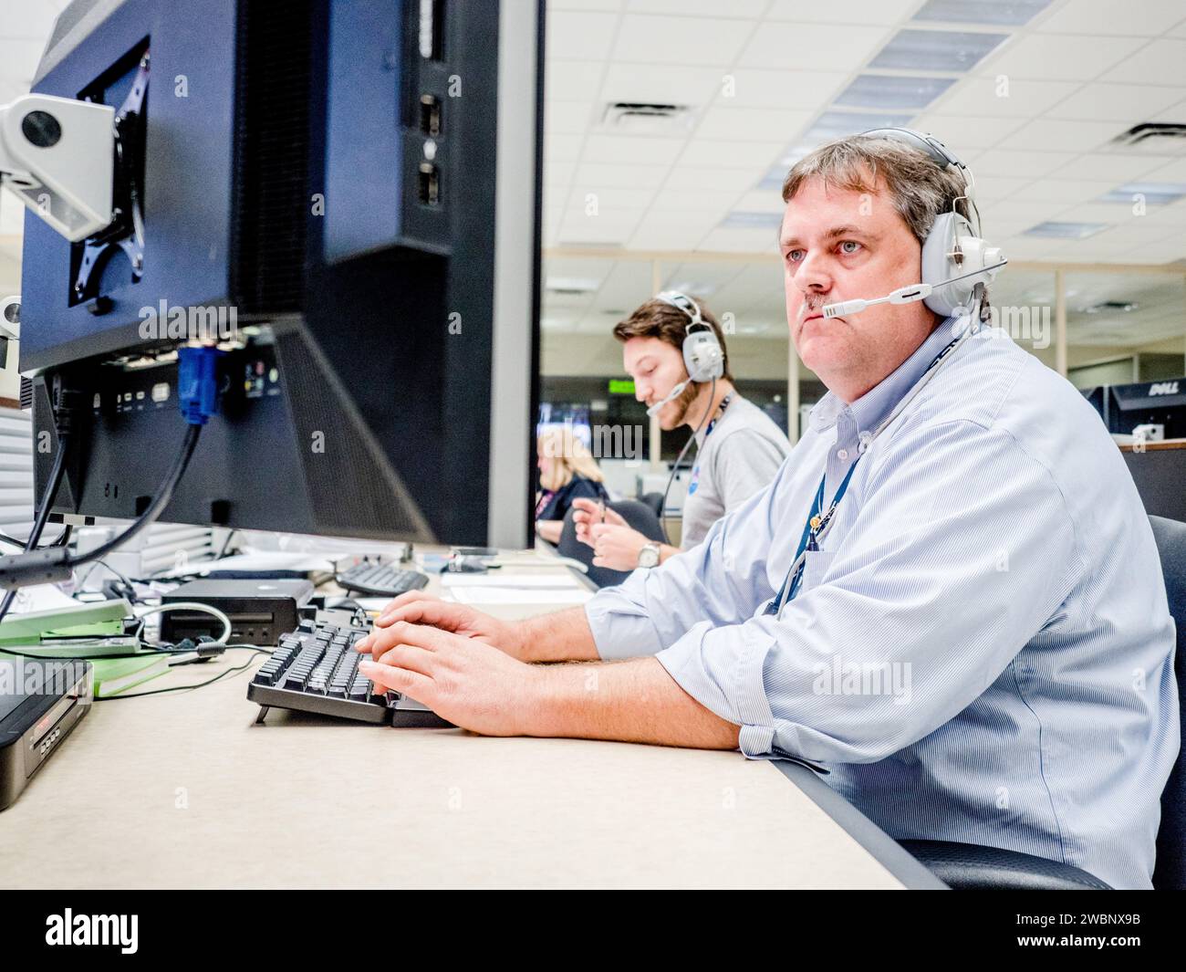 Ein erfolgreicher Test wurde 80 am 7. September 2016 am Tisch der Mechanical Vibration Facility (MVF) in der Glenn Space Power Facility der NASA in Plum Brook Station in Sandusky, Ohio, durchgeführt. Teil der Übertragung von Stapelbildern von Flickr. Stockfoto