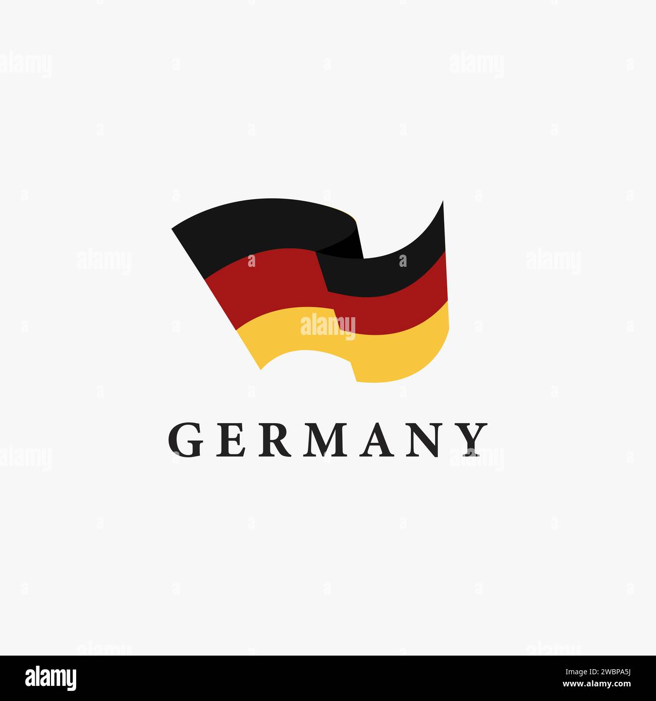 Einfaches Flaggenlogo-Symbol von Deutschland, deutsches Symbol auf weißem Hintergrund Stock Vektor