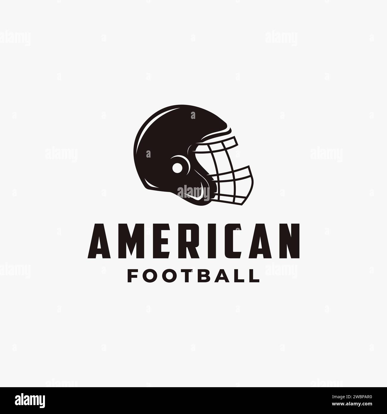 American Football Sport Logo mit Fußballhelm Symbol Vektor auf weißem Hintergrund Stock Vektor