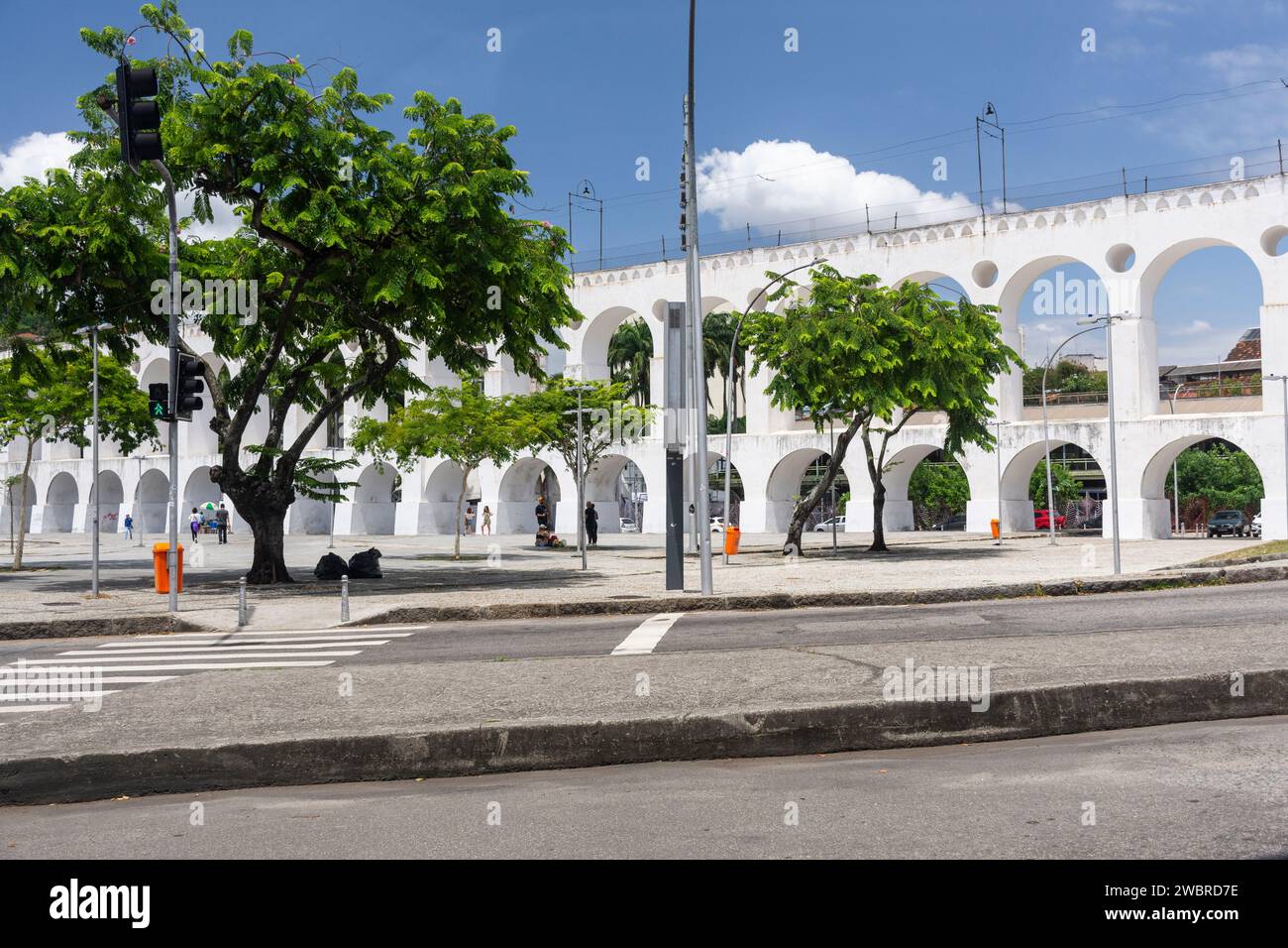 Blick auf das alte historische Aquädukt in Lapa, Downtown Rio de Janeiro Stockfoto