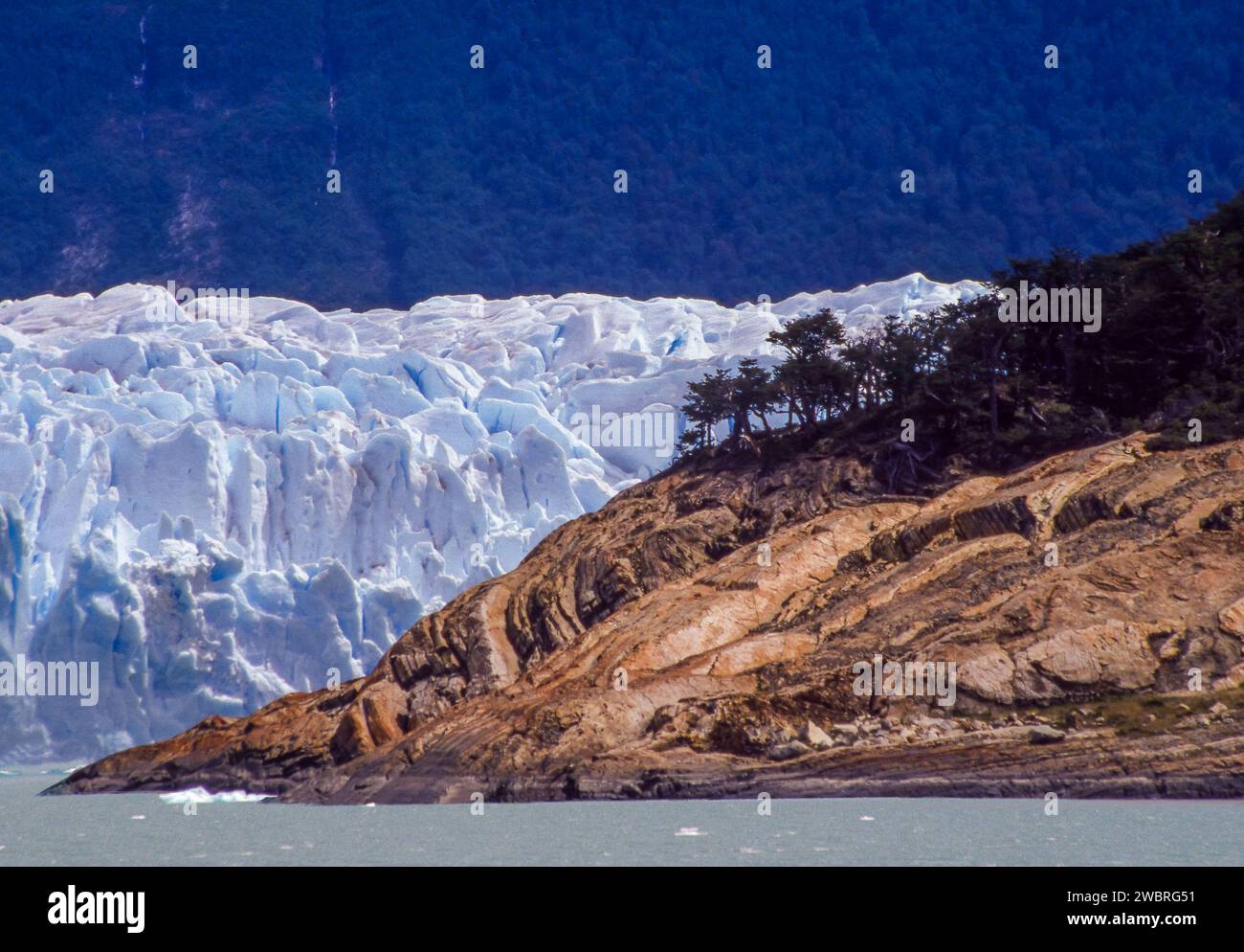 Argentinien, El Calafate. Perito Moreno Gletscher und See. Stockfoto