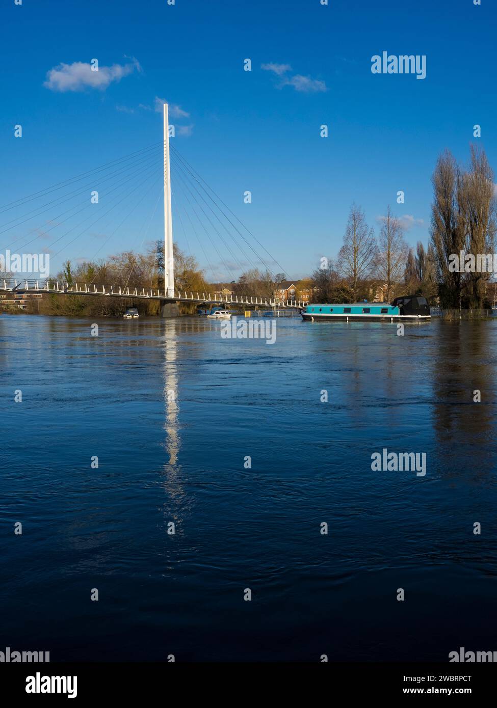 Überflutete Christchurch Meadows, Caversham, Reading, Berkshire, England, GROSSBRITANNIEN, GB. Stockfoto