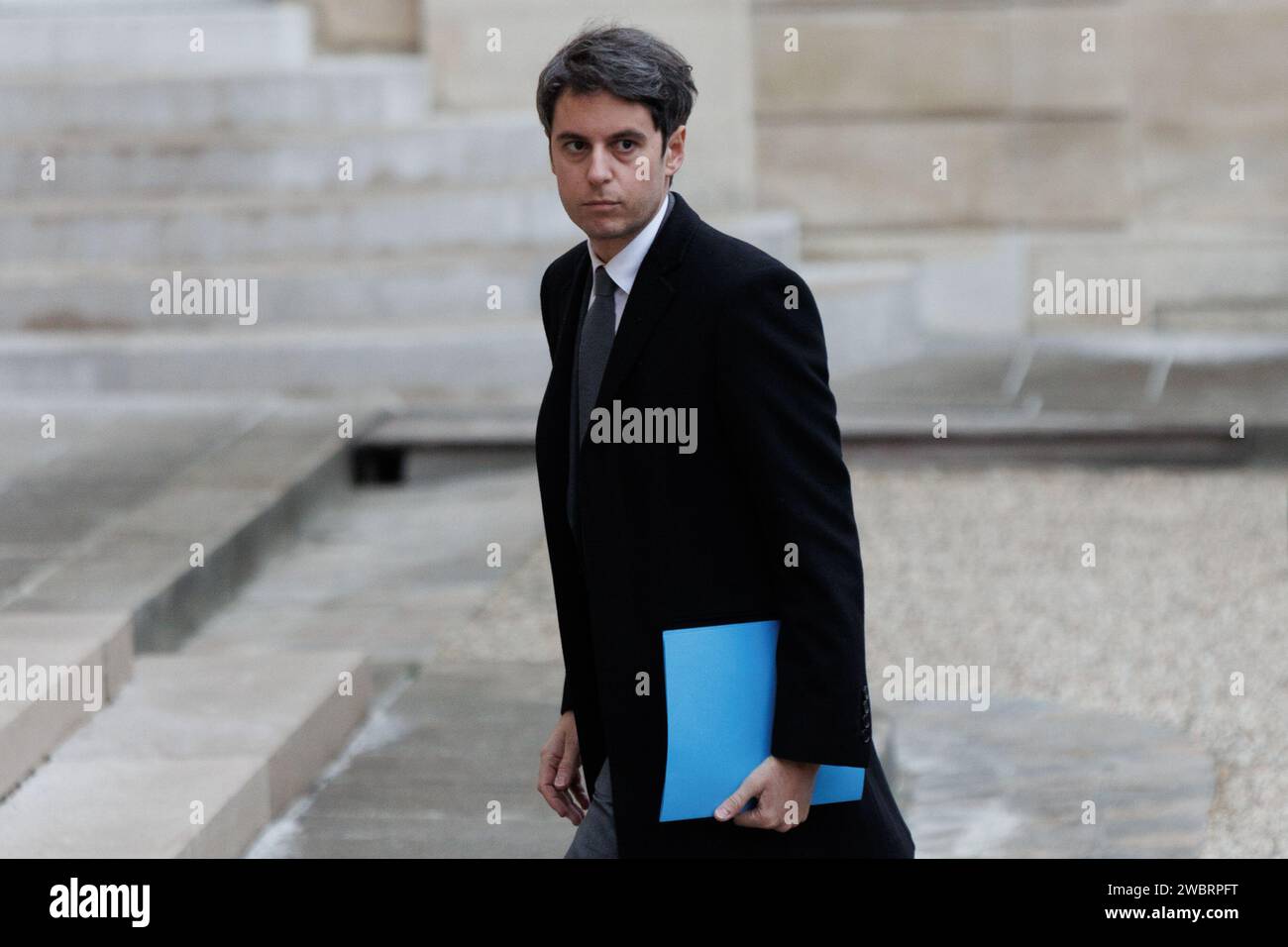 Saint Ouen, Paris, Frankreich. Januar 2024. Gabril Attal Premier Minister. (Kreditbild: © Sadak Souici/ZUMA Press Wire) NUR REDAKTIONELLE VERWENDUNG! Nicht für kommerzielle ZWECKE! Stockfoto