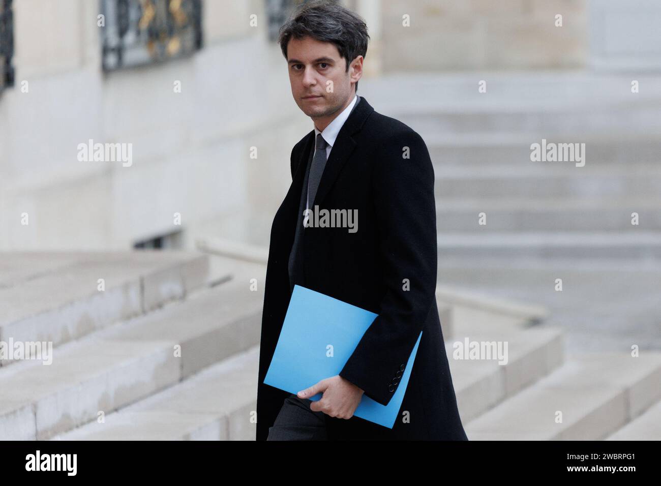 Saint Ouen, Paris, Frankreich. Januar 2024. Gabril Attal Premier Minister. (Kreditbild: © Sadak Souici/ZUMA Press Wire) NUR REDAKTIONELLE VERWENDUNG! Nicht für kommerzielle ZWECKE! Stockfoto