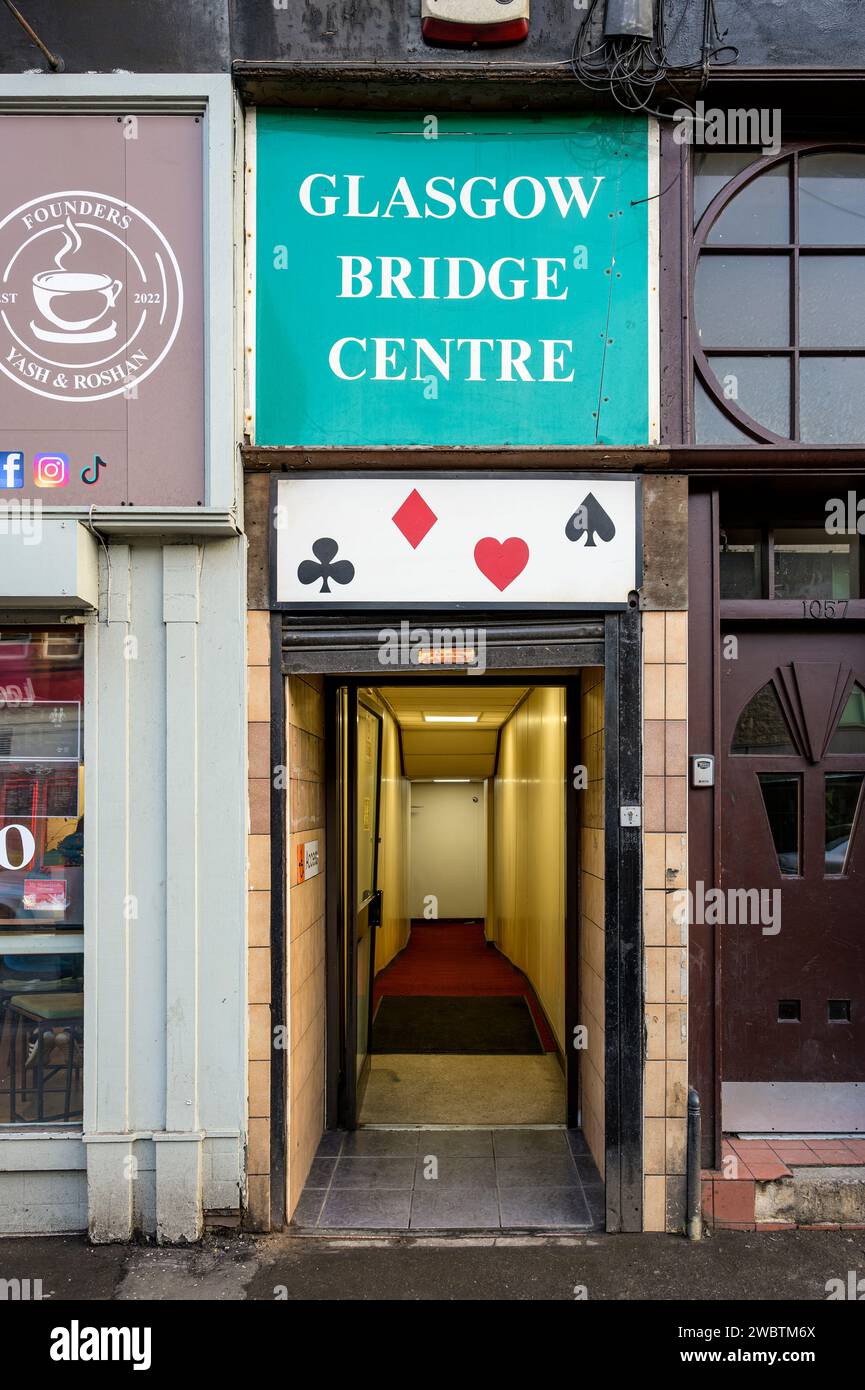 Eintritt zum Glasgow Bridge Centre, Pollokshaws Road, Shawlands, Glasgow, Schottland, Großbritannien, Europa Stockfoto