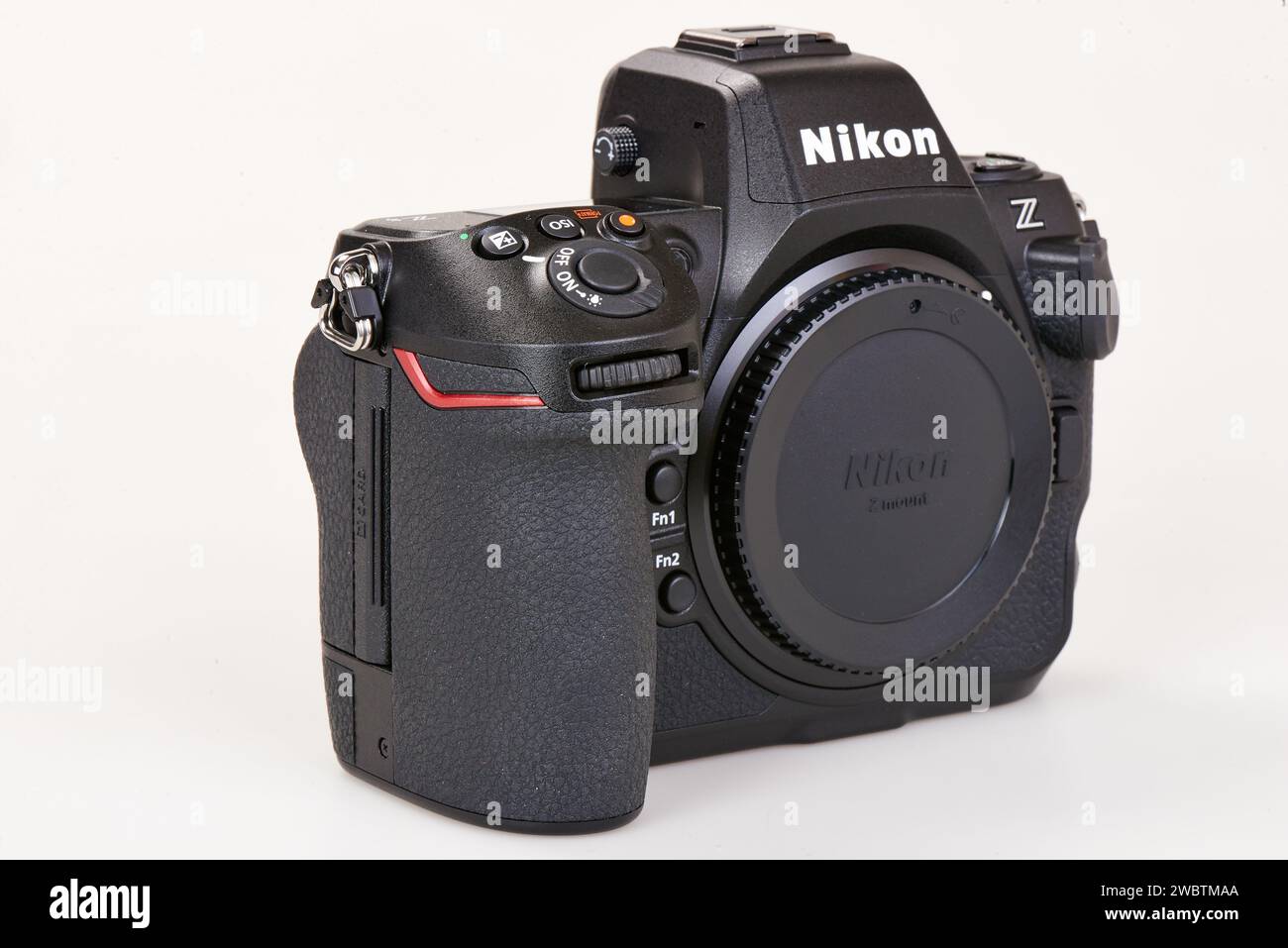 Brüssel, Belgien - 12. Januar 2024; Illustratives redaktionelles Bild einer Nikon Body Z8-Serie im Vollformat Stockfoto