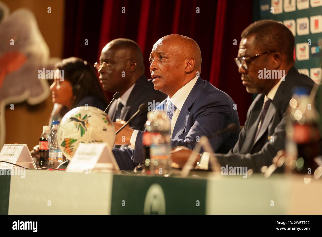 Abidjan, Nigeria. Januar 2024. CAF-Präsident, Dr. Patrick Motsepe Pressekonferenz. Afrikanischer Nationenpokal AFCON 2023. Victor Modo Stockfoto