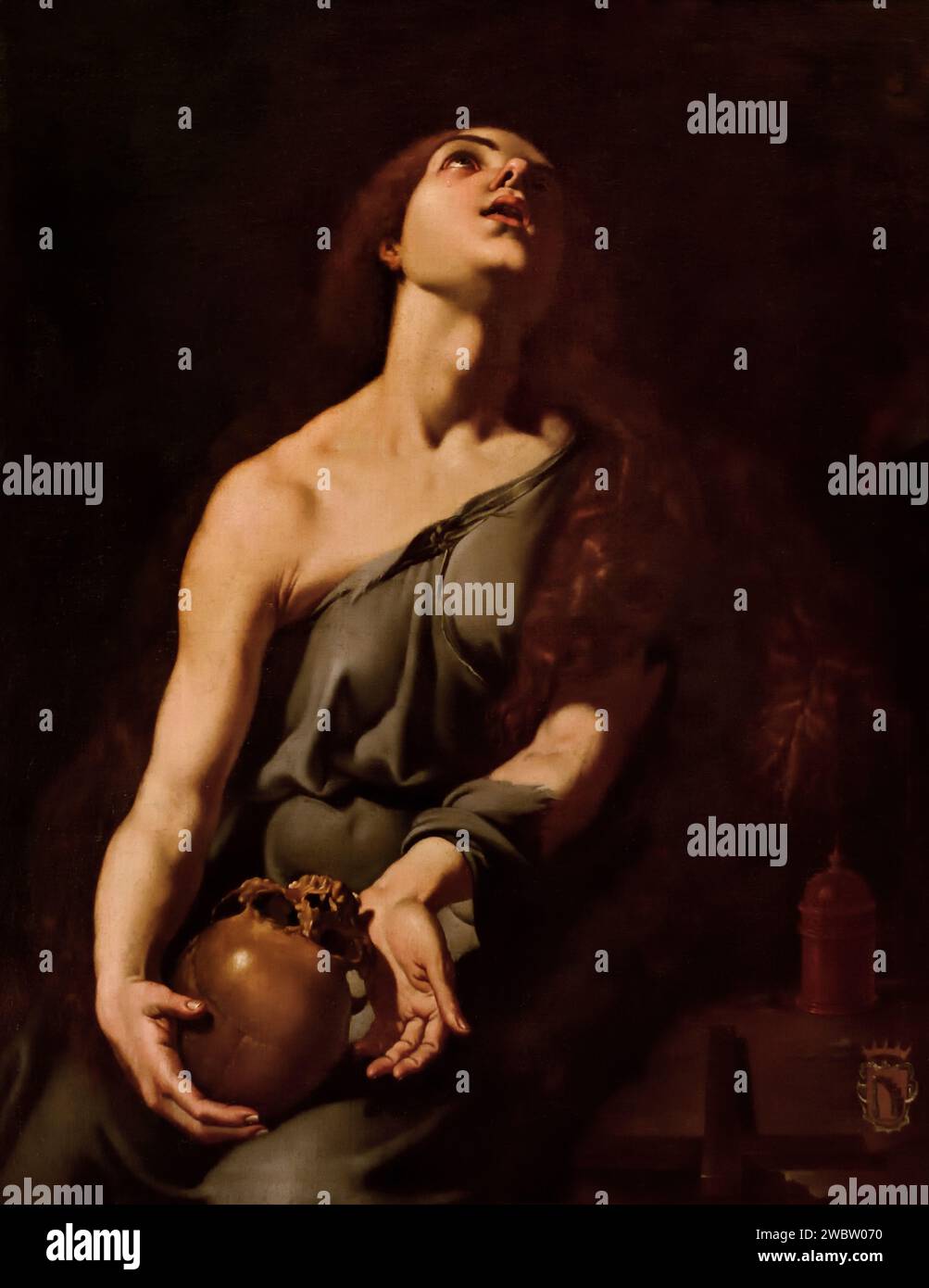 Buße Magdalena - Magdalen 1625 von Pedro Orrente 1580-1645 17. Jahrhundert, Spanien, Spanisch, Stockfoto