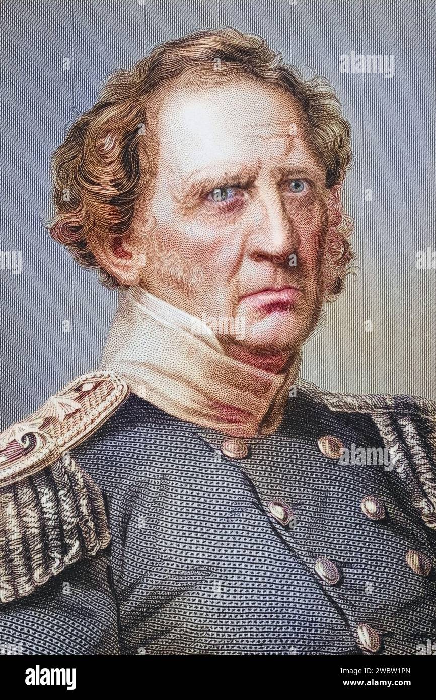 Winfield Scott, 1786 bis 1866, Unionsgeneral im Amerikanischen Bürgerkrieg, Illustration aus Gallery of Historical Portraits, erschienen um 1880, Historisch, digital restaurierte Reproduktion von einer Vorlage aus dem 19. Jahrhundert, Datum nicht angegeben Stockfoto