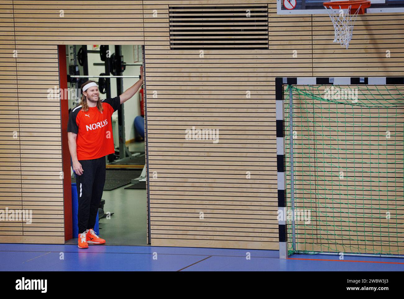 München, Deutschland, 12. Januar 2024. Mikkel Hansen auf der Trainings