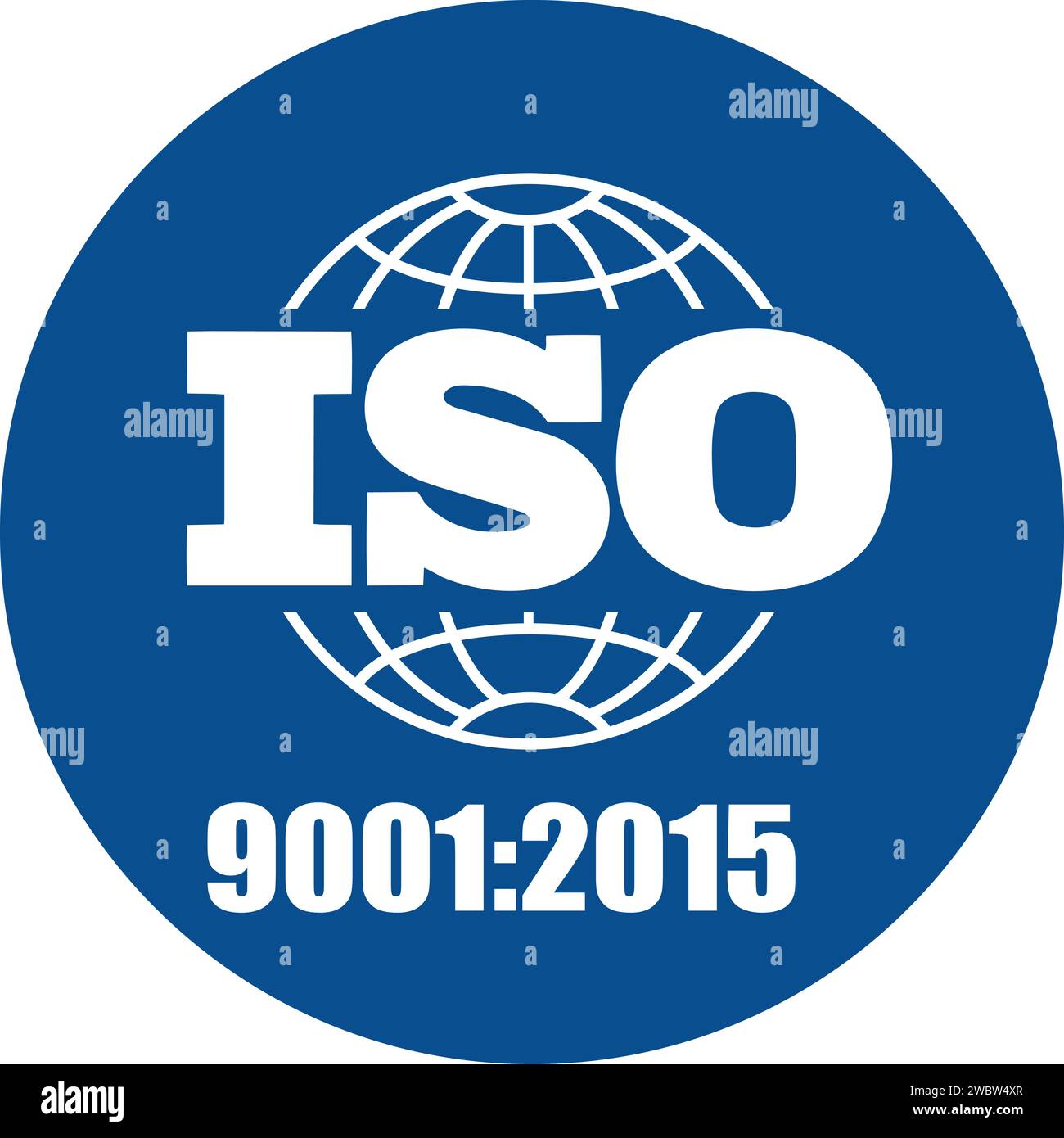 Zertifiziertes Unternehmenszertifikat ISO 9001:2015 Blauer Vektor, Qualitätszertifikat Stock Vektor