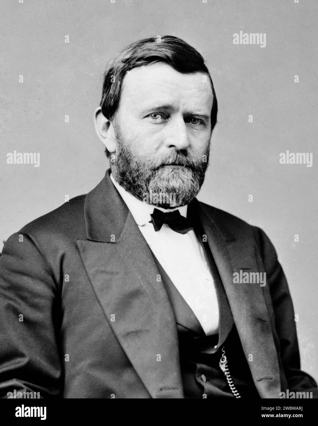 Porträt des republikanischen 18. Präsidenten der Vereinigten Staaten, Ulysses S. Grant. Um 1870. Stockfoto