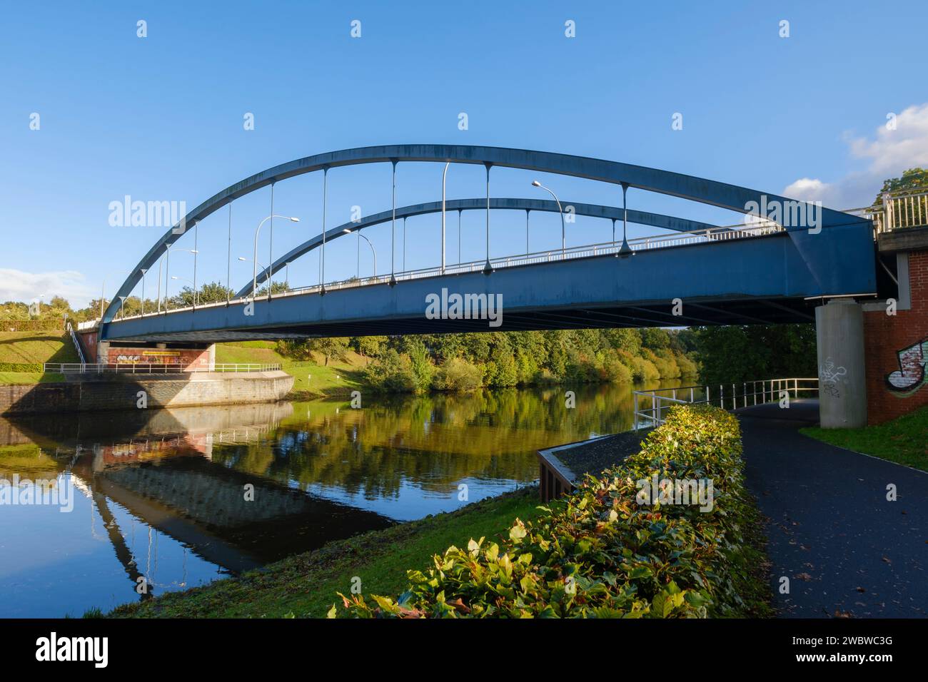 Helter Brücke Über Den Dortmund-Ems-Kanal, Kanalbrücke, Meppen, Emsland, Niedersachsen, Deutschland, Europa Stockfoto
