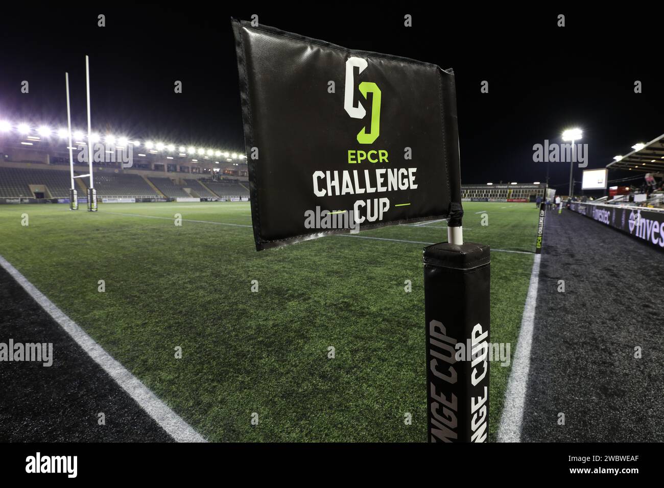 Newcastle, Großbritannien. Januar 2024. Ein allgemeiner Blick auf den Kingston Park, der sich auf das Spiel des European Rugby Challenge Cup zwischen den Newcastle Falcons und Benetton Rugby im Kingston Park, Newcastle am Freitag, den 12. Januar 2024 vorbereitet. (Foto: Chris Lishman | MI News) Credit: MI News & Sport /Alamy Live News Stockfoto