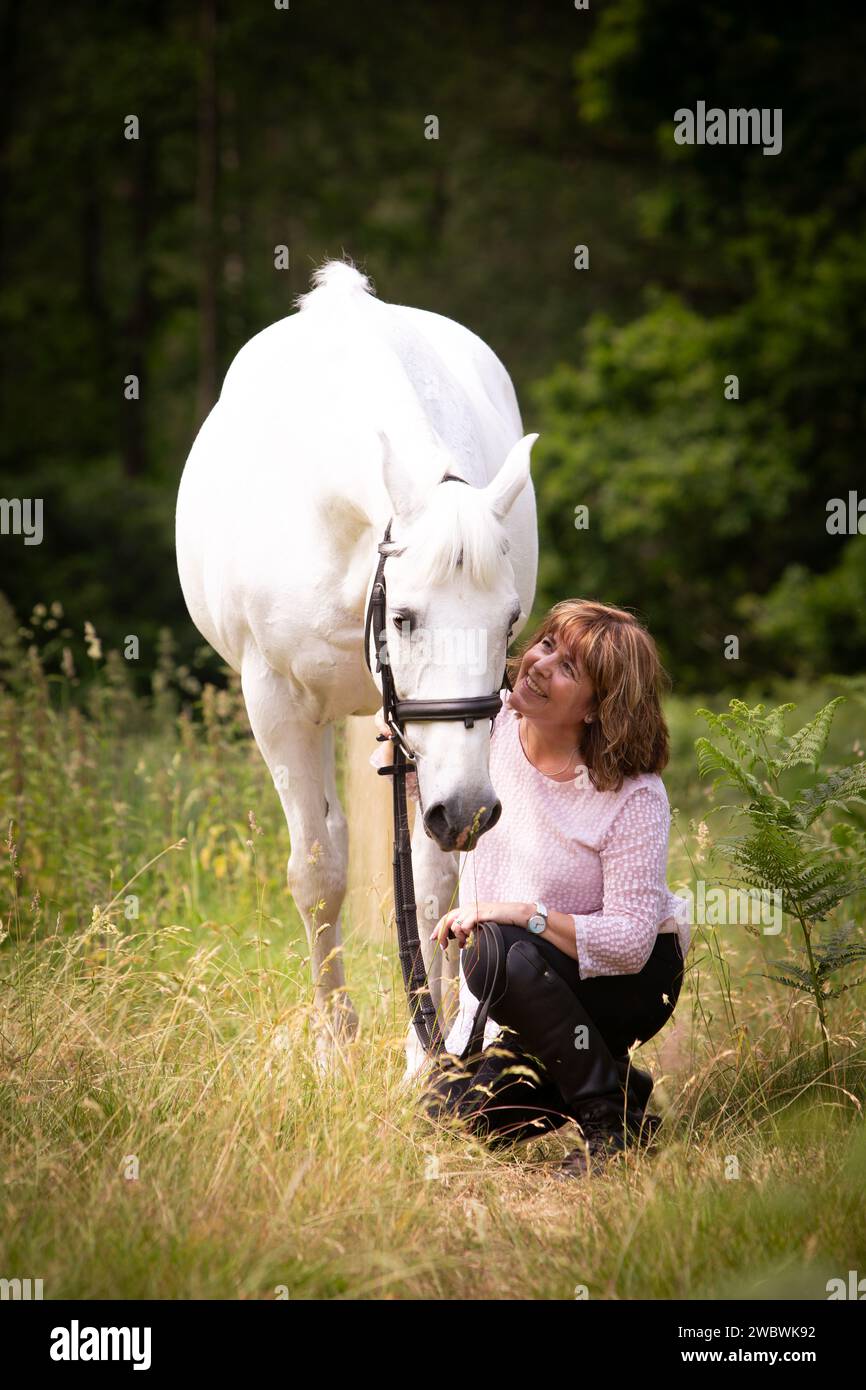 Pferd und Reiter Stockfoto