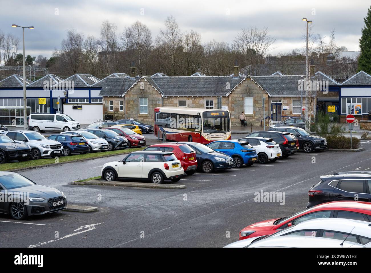 Bahnhof Milngavie, Milngavie, East Dunbartonshire, Schottland, Vereinigtes Königreich Stockfoto