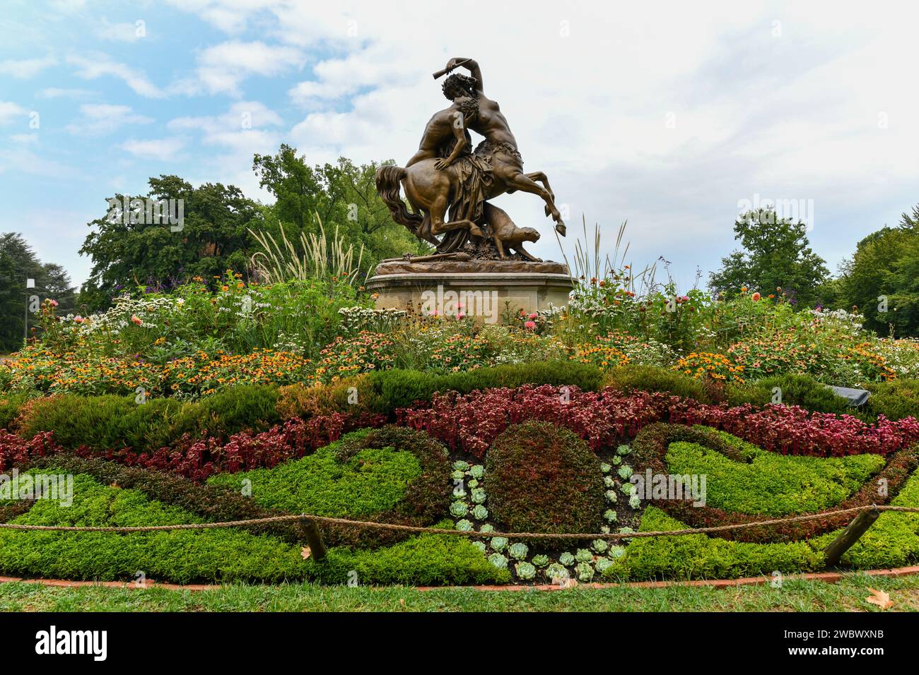 Lyon, Frankreich - 18. August 2022: Garden tete d or (Parc de la Tete d’Or) in Lyon, Frankreich. Der Garten wurde von Gold Head nach tresor benannt. Park des goldenen Kopfes in Stockfoto