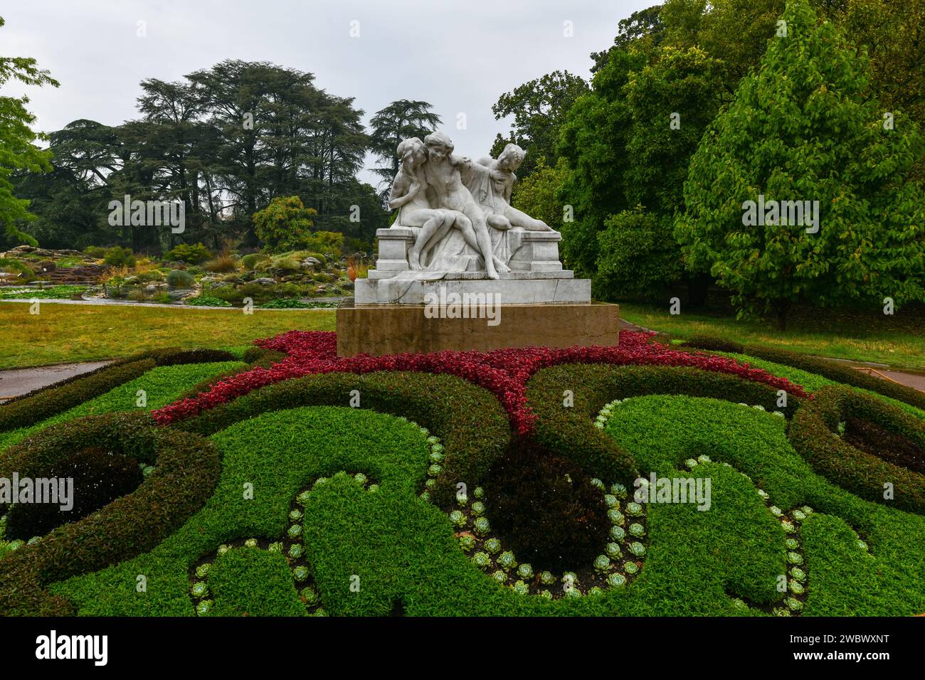 Lyon, Frankreich - 18. August 2022: Garden tete d or (Parc de la Tete d’Or) in Lyon, Frankreich. Der Garten wurde von Gold Head nach tresor benannt. Park des goldenen Kopfes in Stockfoto