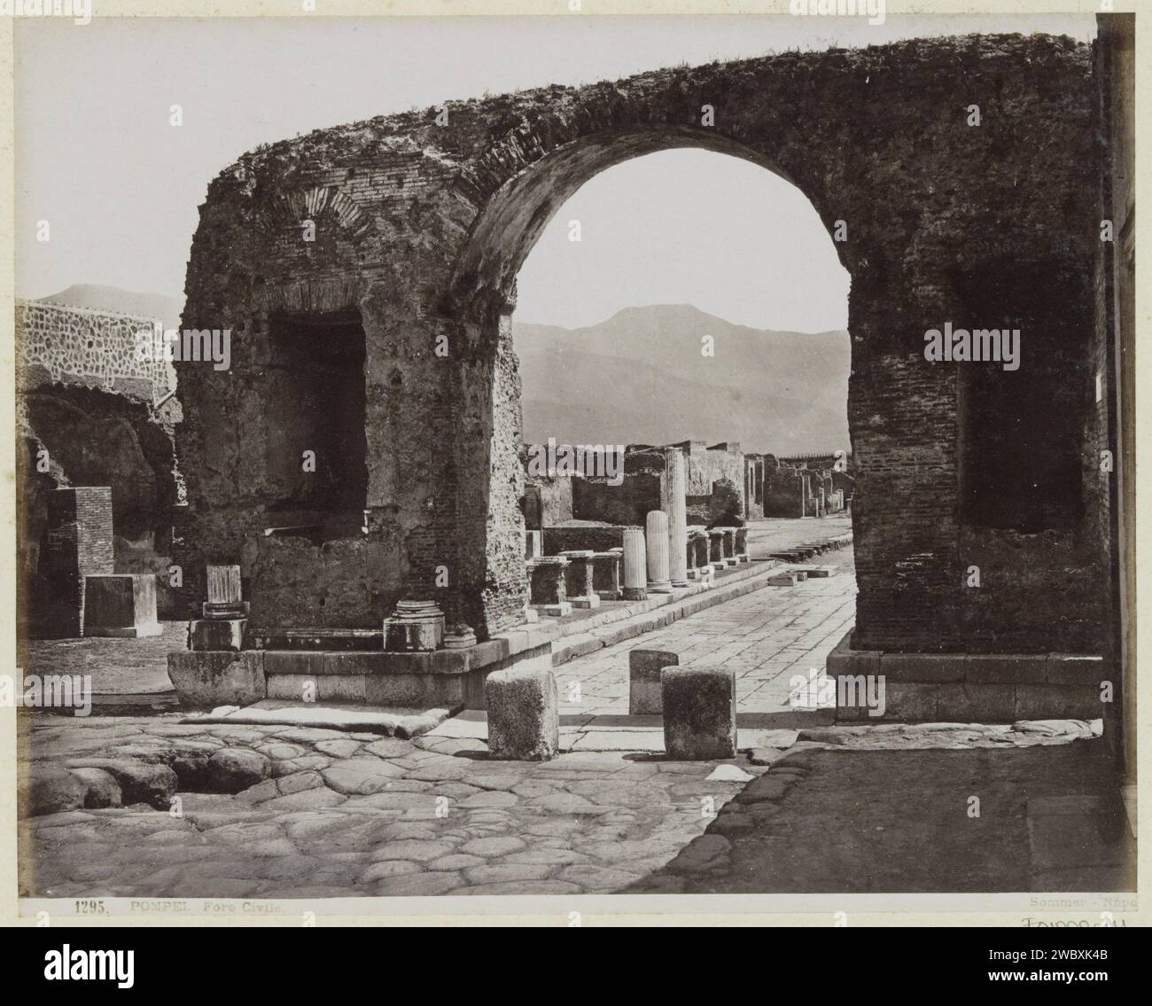 Ausgrabungen von Pompeji, Giorgio Sommer, ca. 1870 - ca. 1900 Fotografie eines Teils des Reisalbums mit Fotos von Sehenswürdigkeiten in Italien und Frankreich. Pompeji-Papier. Fotografische Unterstützung Albumendruck Ausgrabung  Archäologie Pompeji Stockfoto