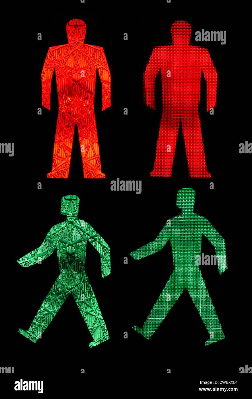 Nahaufnahme der Fußgängerampel in Deutschland, München, Bayern Stockfoto