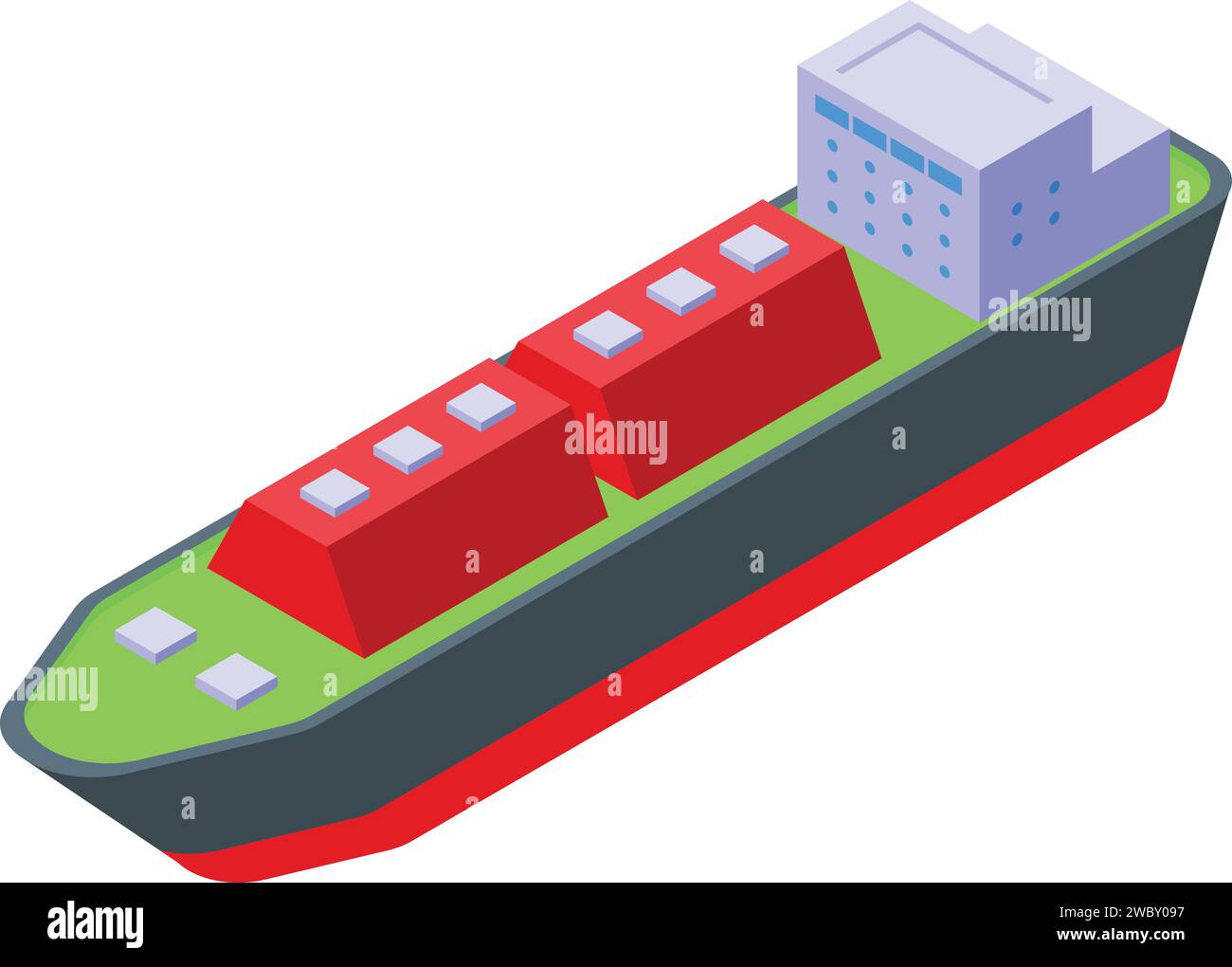 Isometrischer Vektor des Isometriesymbols für Tankfracht. LNG-Träger. Transport von Gasfracht Stock Vektor