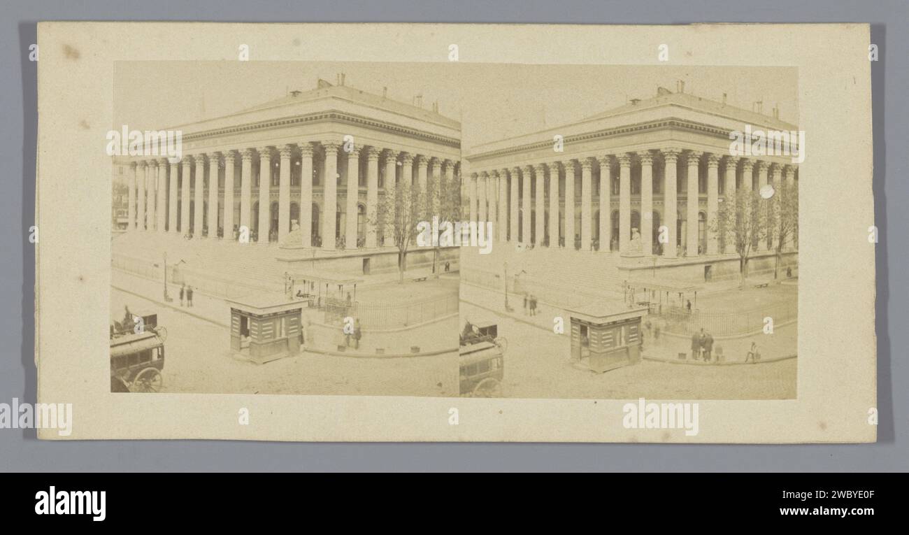 Palais Brongniart, de Beurs van Paris, Anonym, 1857 - 1863 Stereograph Paris Pappe. Papieralbumendruck Börse, Börse Paris Stockfoto