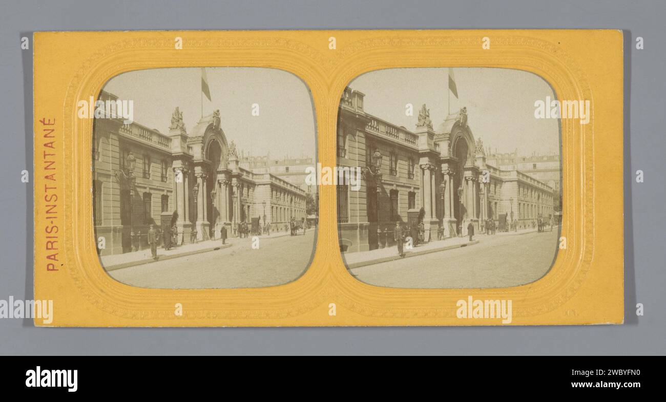 Eintritt zum Elysée Palace, Paris, Anonym, 1858 - 1875 Tissue Stereograph Paris Pappe. Papieralbumendruck / perforierendes Hôtel, d.h. kleiner Palast in der Stadt. Tor, Eingang Elysium Stockfoto